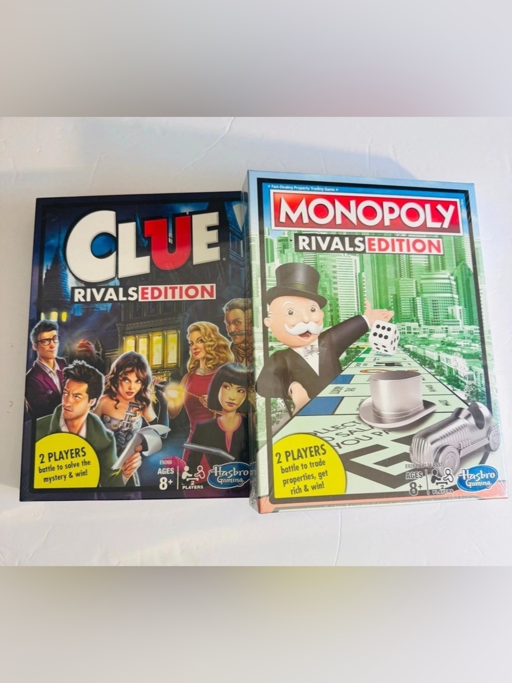 NIB 2 Games- Hasbro Gaming Clue Rivals Edition & Monopoly Rivals Edition Board G